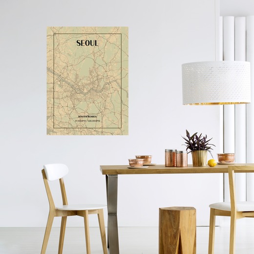Seoul in Vintage Poster - Street Map 6