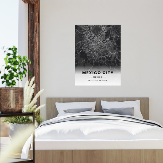 Mexico City in Dark Poster - Street Map 2