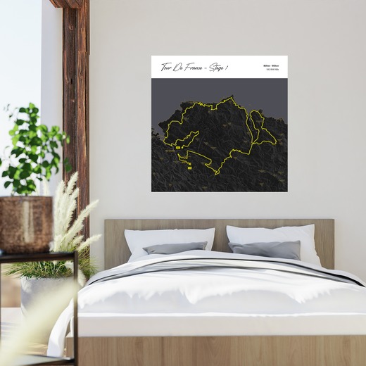 2023 Tour de France Stage 1 Poster - Route Map 2