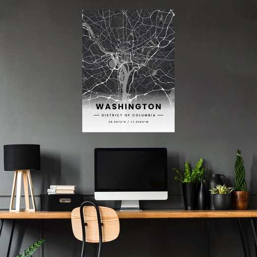 Washington D.C. in Dark Poster - Street Map 5