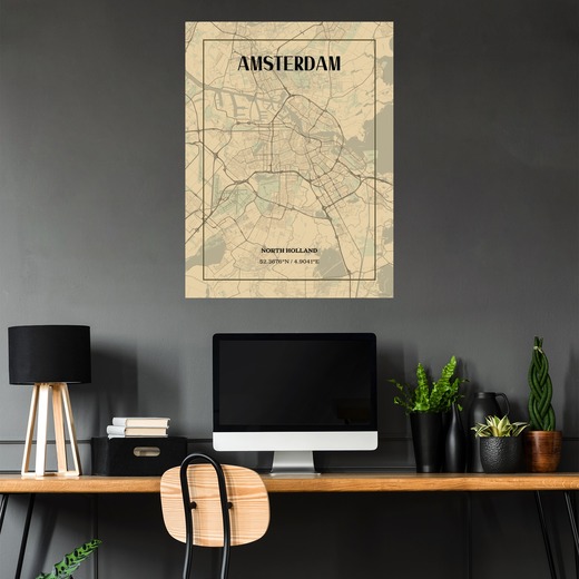 Amsterdam in Vintage Poster - Street Map 5