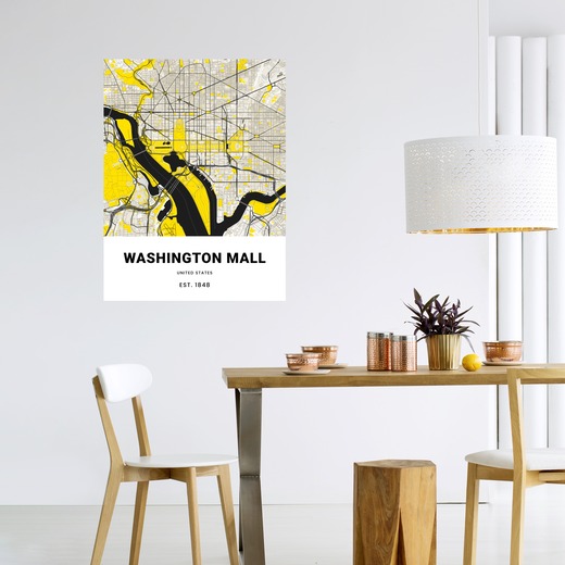 Washington Mall Poster - Street Map 6