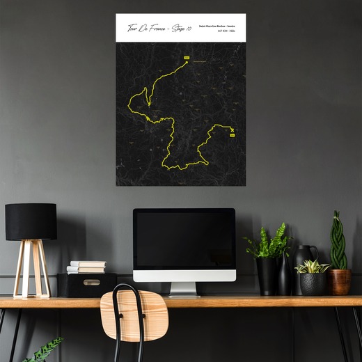 2023 Tour de France Stage 10 Poster - Route Map 5