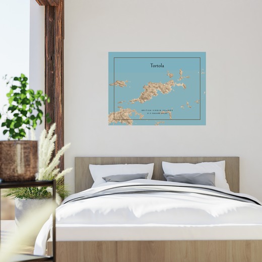 Island of Tortola Map Poster 2