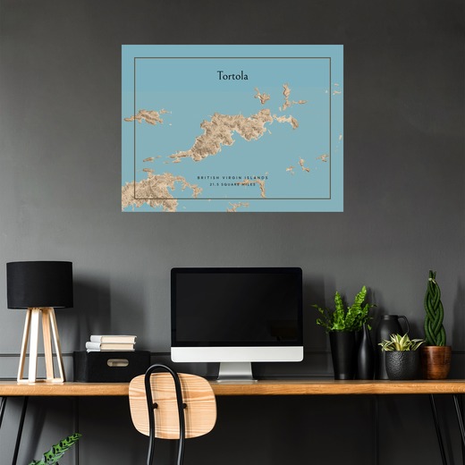 Island of Tortola Map Poster 5