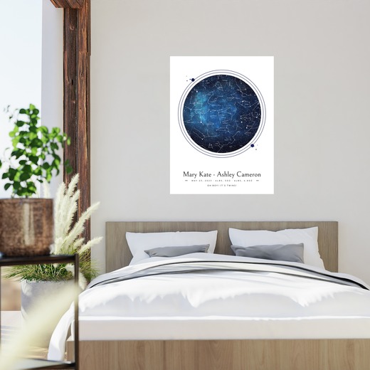 Newborn Twins Poster in Starry - Celestial Map 2