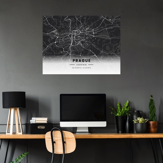 Prague in Dark Poster - Street Map 5