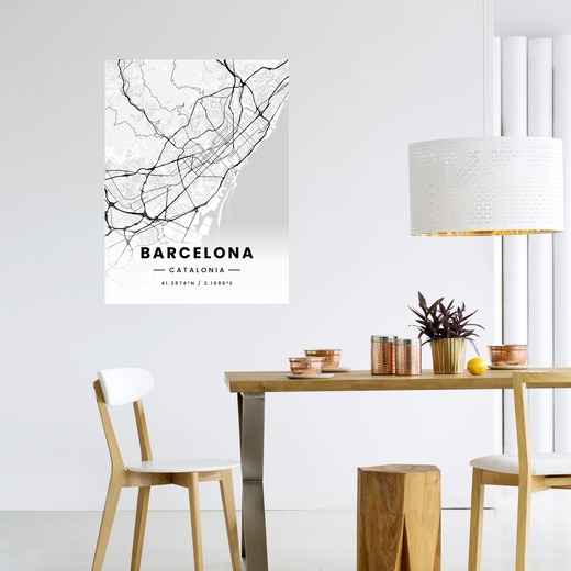 Barcelona in Light Poster - Street Map 6