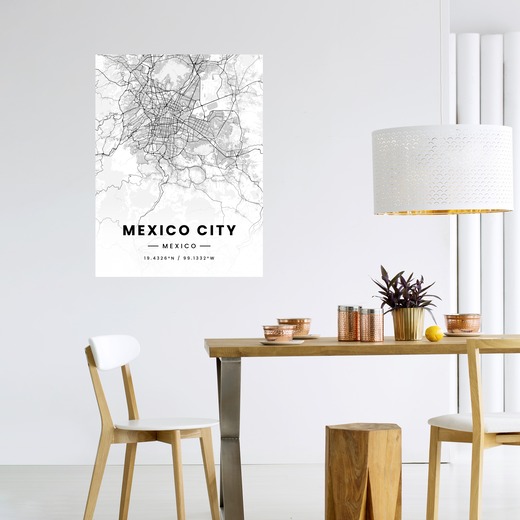 Mexico City in Light Poster - Street Map 6