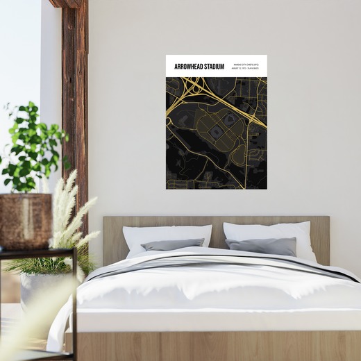 Kansas City Chiefs Stadium Poster - Street Map 2