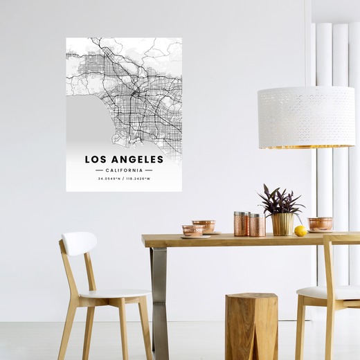 Los Angeles in Light Poster - Street Map 6