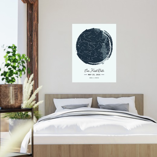 When We Had Our First Date Poster - Celestial Map 2
