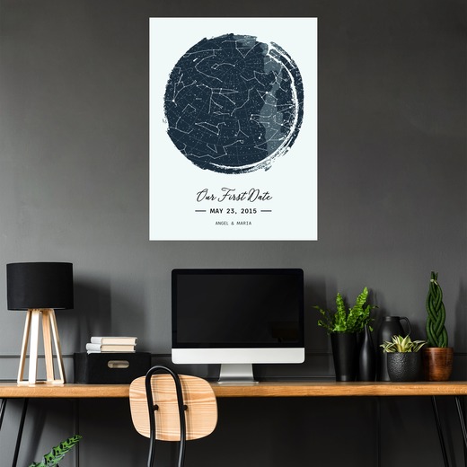 When We Had Our First Date Poster - Celestial Map 5