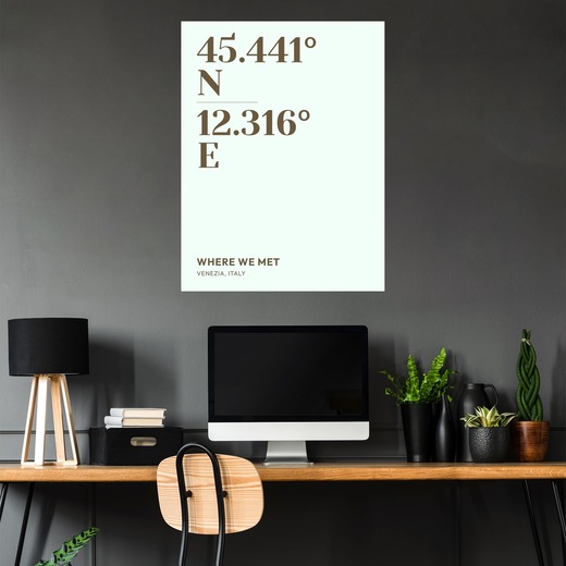 Where We Met Poster - Classic Coordinates 5