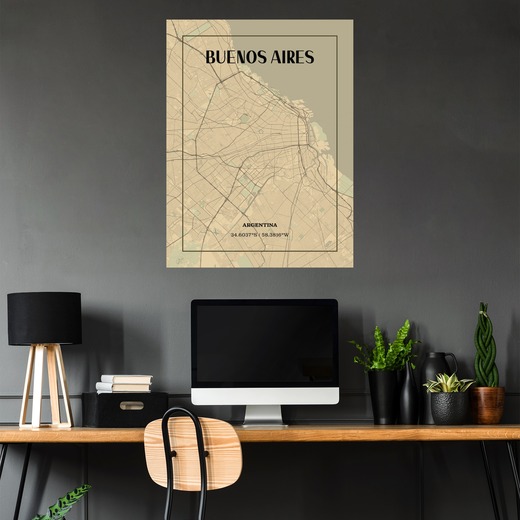 Buenos Aires in Vintage Poster - Street Map 5