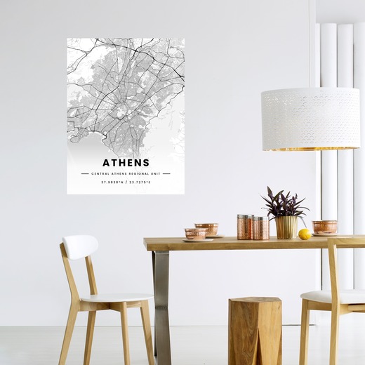 Athens in Light Poster - Street Map 6