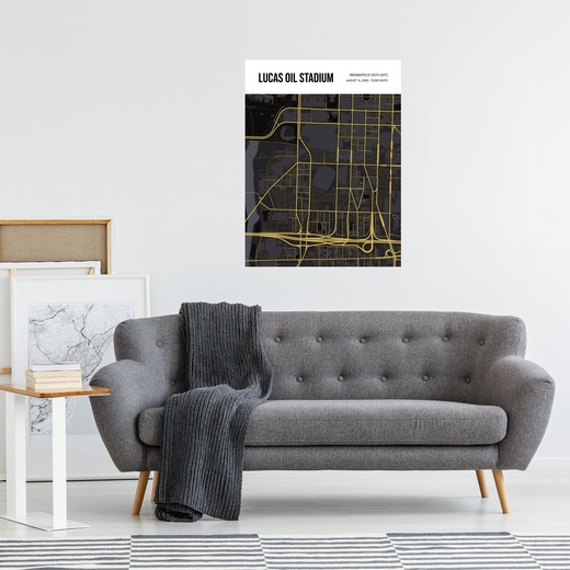 Indianapolis Colts Stadium Poster - Street Map 3