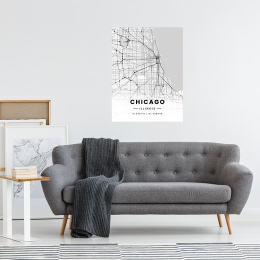 Chicago in Light Poster - Street Map 3