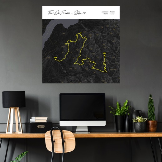 2023 Tour de France Stage 14 Poster - Route Map 5