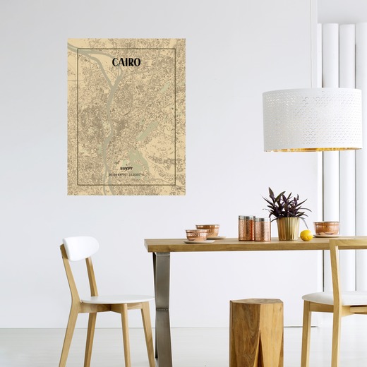 Cairo in Vintage Poster - Street Map 6