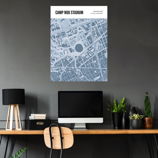 Camp Nou Stadium Poster - Street Map 5