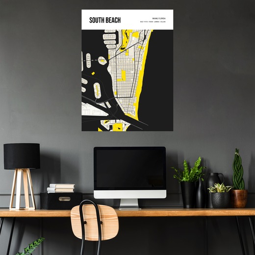 South Beach Poster - Street Map 5