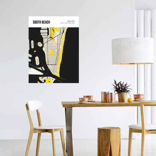 South Beach Poster - Street Map 6