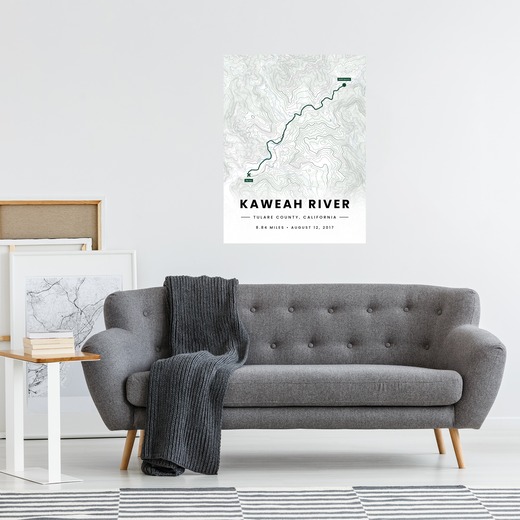 Our Rafting Trip to the Kaweah River Poster - Route Map 3