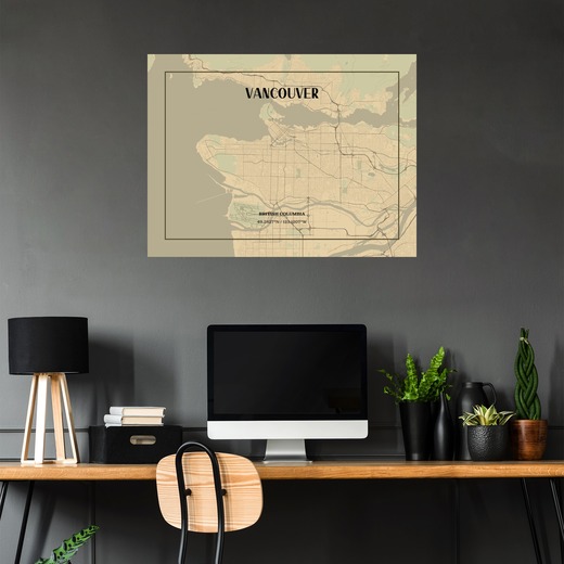 Vancouver in Vintage Poster - Street Map 5