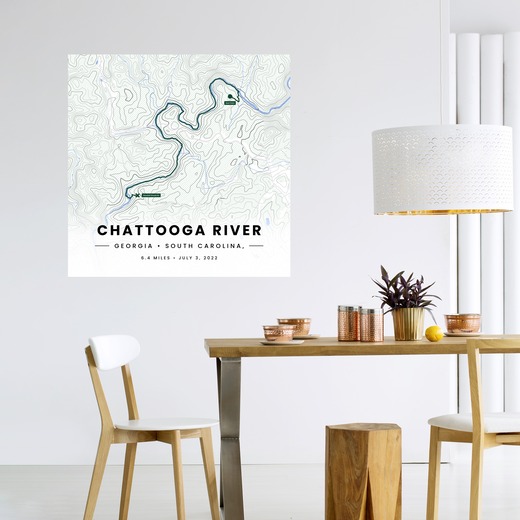 Rafting Trip to the Chattooga River Poster - Route Map 6