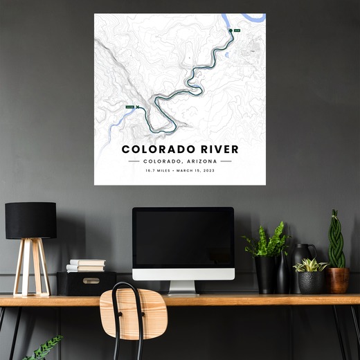 Rafting Trip to the Colorado River Poster - Route Map 5