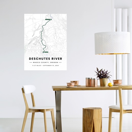 Our Rafting Trip to the Deschutes River Poster - Route Map 6