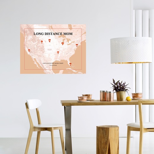 Long Distance Mom Poster - Terrain Map 6