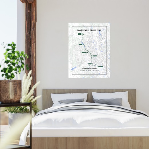 Continental Divide Trail Hiking Trip Poster - Route Map 2