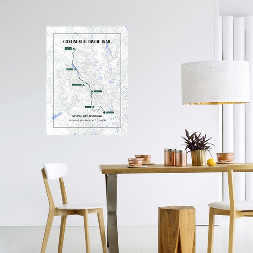 Continental Divide Trail Hiking Trip Poster - Route Map 6