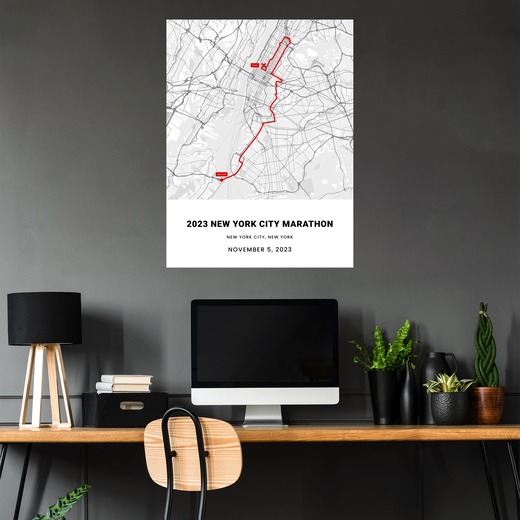 2023 New York City Marathon Poster - Route Map 5