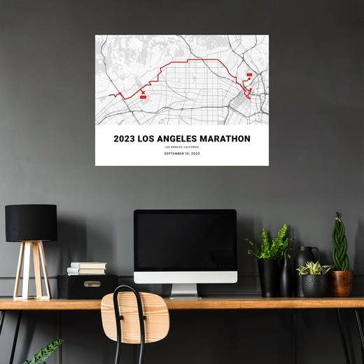 2023 Los Angeles Marathon Poster - Route Map 5