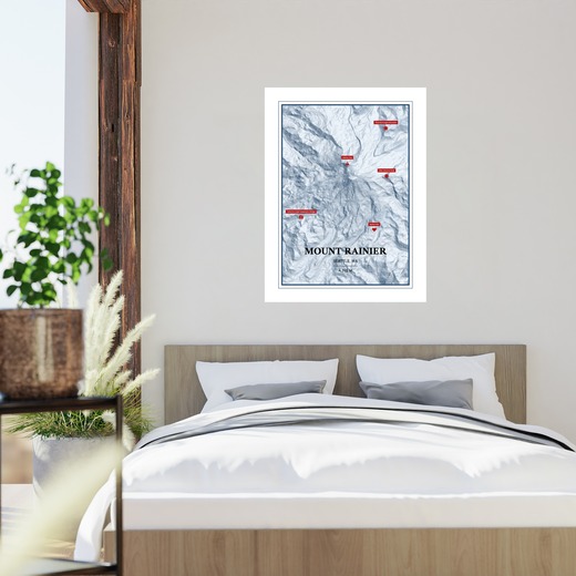 Trip To Mount Rainier Poster - Terrain Map 2