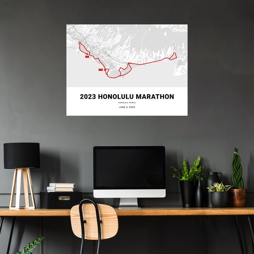 2023 Honolulu Marathon Poster - Route Map 5