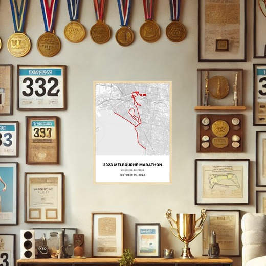 2023 Melbourne Marathon Poster - Route Map 2