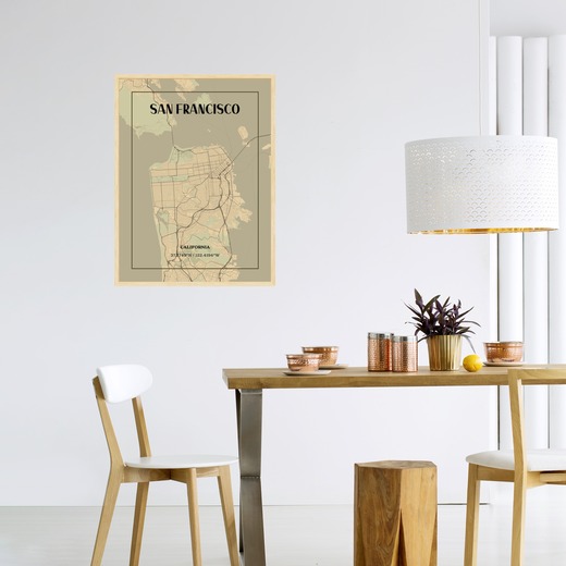 San Francisco in Vintage Poster - Street Map 3