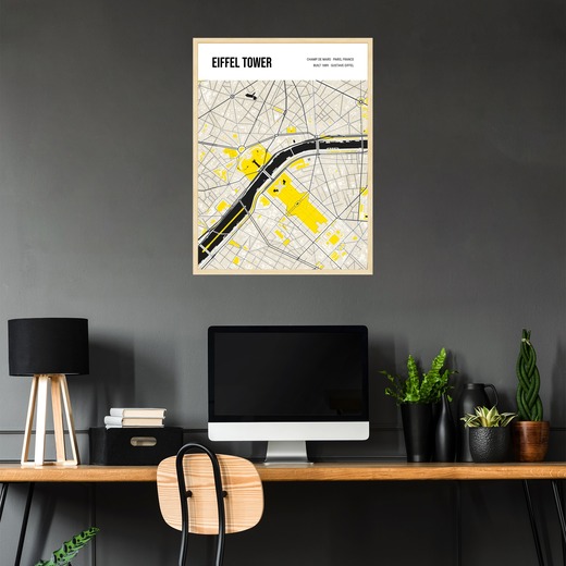 Eiffel Tower Poster - Street Map 2