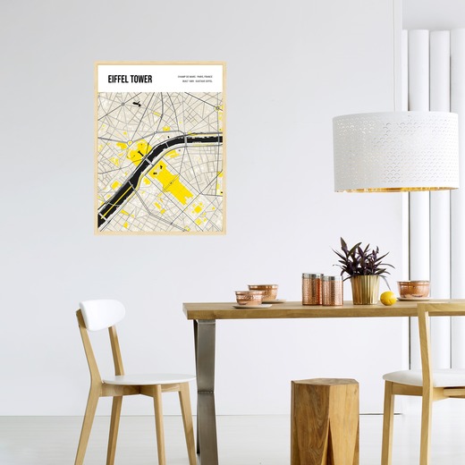 Eiffel Tower Poster - Street Map 3