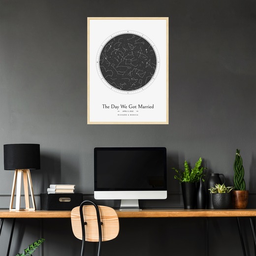 The Day We Got Married Poster - Classic Celestial Map 2