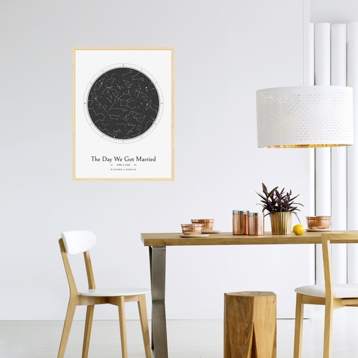 The Day We Got Married Poster - Classic Celestial Map 3