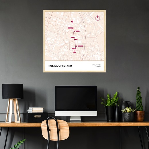 Rue Mouffetard Poster - Street Map 2