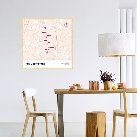 Rue Mouffetard Poster - Street Map 3