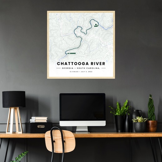 Rafting Trip to the Chattooga River Poster - Route Map 3