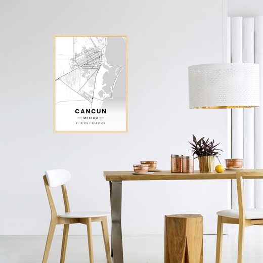 Cancun in Light Poster - Street Map 3