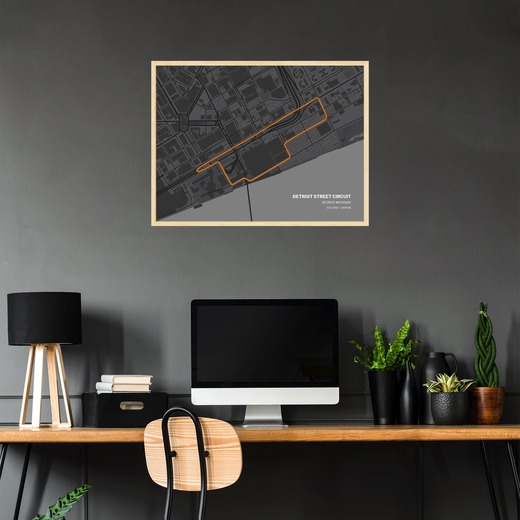 Detroit Street Circuit Poster - Track Map 2